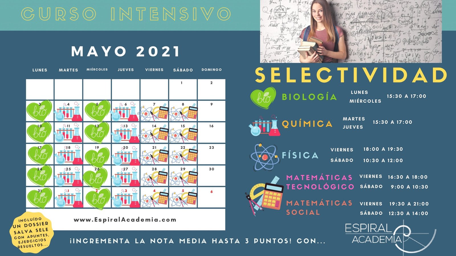 Curso Intensivo Selectividad Calendario Oficial Academia Espiral Hot Sex Picture