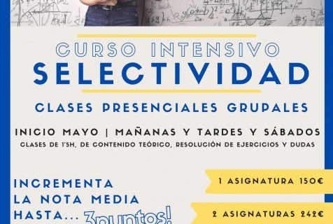 CURSO INTENSIVO SELECTIVIDAD – Calendario Oficial